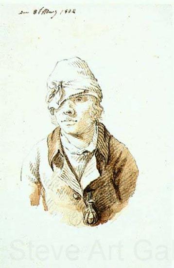 Christian Friedrich Gille Self-Portrait with Cap and Sighting Eye-Shield Spain oil painting art